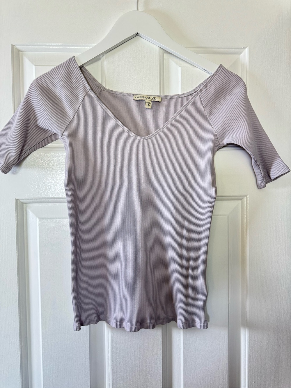 Express One Eleven Ribbed Knit Top – Size M
